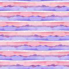 摘要粉红色的蓝色的条纹水彩背景行无缝的模式织物纺织纸简单的手画条纹