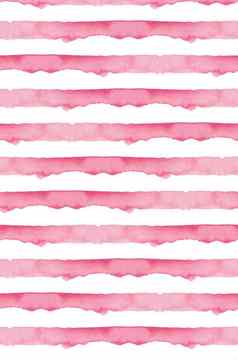 摘要粉红色的条纹水彩背景无缝的模式织物纺织纸简单的手画条纹