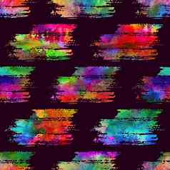 水彩画刷条纹无缝的模式画眉山庄几何设计彩虹颜色水彩现代中风咕噜拼贴画黑暗紫罗兰色的背景