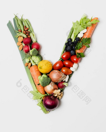 形状的蔬菜安排高质量照片