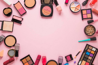 化妆品类型分散粉红色的表格高质量照片