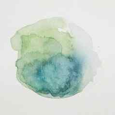 蓝色的翠绿的油漆形式圆白色纸