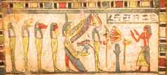 埃及考古古老的hieroglyphyc伊西斯儿子荷露斯