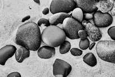 黑色的白色石头多个颜色光滑的纹理