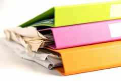 文件文件夹粘结剂堆栈多颜色表格业务办公室