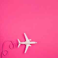 玩具飞机粉红色的花边高质量照片