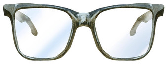 水彩优雅的眼镜光眼镜黑色的框架