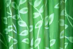 绿色窗帘叶图案发光房间有趣的阴影背景
