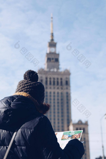 年轻的旅游地图宫文化科学华沙