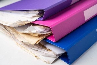 文件文件夹粘结剂堆栈多颜色表格办公室