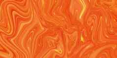 摘要橙色油漆背景丙烯酸纹理大理石模式