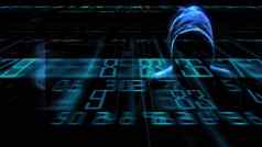 插图连帽黑客攻击数据服务器黑客偷安全信息服务器