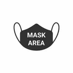 面具区域面具要求警告预防标志股票向量插图孤立的白色背景