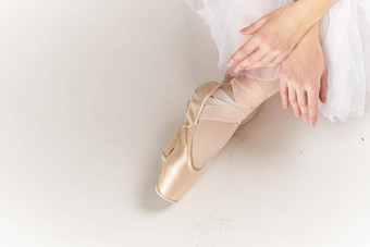 芭蕾<strong>舞鞋</strong>子摆姿势时尚锻炼跳舞特写镜头