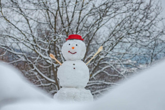 快乐圣诞节快乐假期可爱的<strong>雪人</strong>烹饪站冬天圣诞节景观圣诞节背景<strong>雪人</strong>烹饪