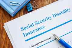 社会安全残疾保险ssdi应用程序形式笔