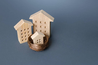 大房子小房子鸟巢育儿比喻投资真正的房地产建设行业发展设计项目房地产经纪人服务抵押贷款负担得起的社会住房