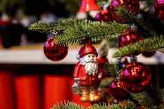 圣诞节树玩具室内圣诞节卡玩具圣诞老人老人挂冷杉树分支装饰小玩意挂一年树