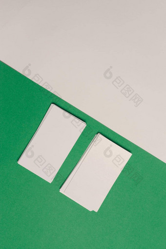 白色业务卡片文档色彩斑斓的背景办公室Copy-Space