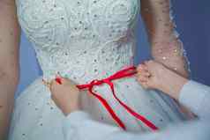 婚礼伴娘花边新娘关闭丝带肚子新娘关闭丝带肚子新娘失去丝带肚子新娘