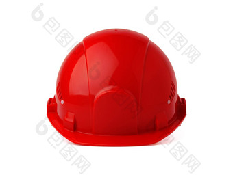红色的塑料安全需要戴安全帽的孤立的白色背景