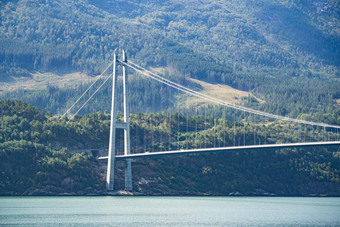 百度桥hardangerbrua挪威Hardangerfjord百度桥新建hardangerbrua桥关闭于尔维克的酒店西方挪威