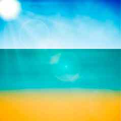夏天海海滩背景横幅海报卡片