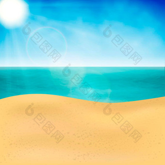 夏天海海滩背景横幅海报卡片