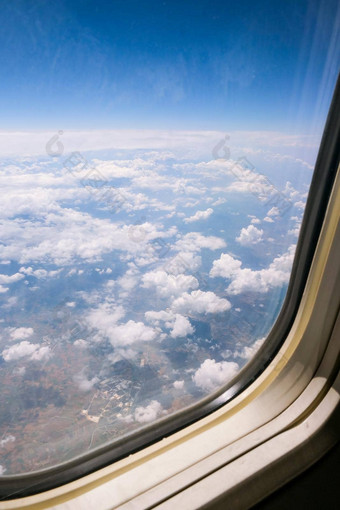 飞机飞行视图窗口飞机飞机飞机旅行空气飞机窗口视图云令人惊异的金毛茸茸的云移动温柔的