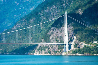 百度桥hardangerbrua连接国hardangerfjorden挪威Hardangerfjord百度桥新建hardangerbrua桥关闭于尔维克的酒店西方挪威