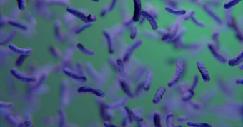 紫罗兰色的细菌显微镜摘要背景d渲染