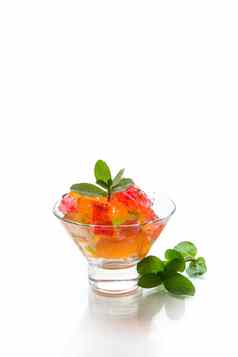 彩色的甜蜜的水果果冻玻璃玻璃