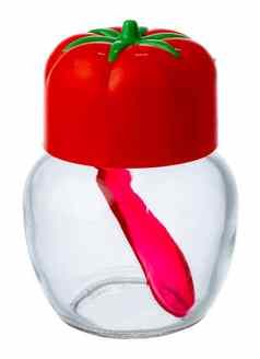 空盐瓶番茄成员孤立的白色