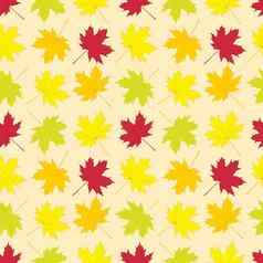 无缝的模式色彩斑斓的秋天枫木叶子包装纸壁纸模式填满网络页面背景插图