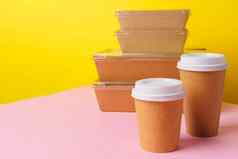 外卖食物概念包装食物容器咖啡杯
