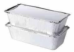 包装箔食物盒子白色背景复制空间