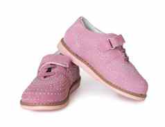 可爱的粉红色的幼稚的鞋子