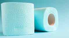 蓝色的卷现代厕所。。。纸蓝色的背景纸产品纸板袖卫生目的纤维素图样容易撕裂压花画