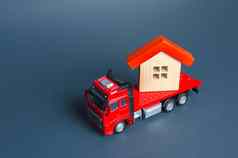 卡车运输房子交付服务房子移动公司运输真正的房地产安置程序住房建设行业建筑保险