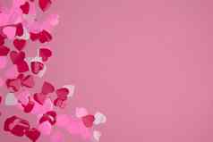 情人节一天作文五彩纸屑心红色的粉红色的柔和的背景