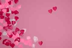 情人节一天作文五彩纸屑心红色的粉红色的柔和的背景