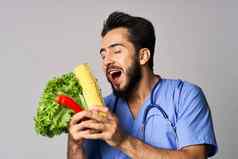营养师蔬菜治疗健康的营养维生素病人护理