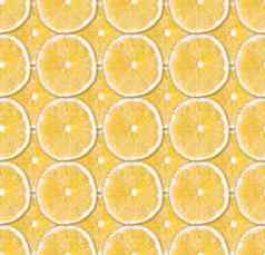 背景新鲜的黄色的柠檬片无缝的模式关闭工作室摄影