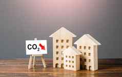 绿色房子画架碳二氧化物减少环境友好的改善公用事业公司能源效率影响环境减少温室气体排放低碳足迹
