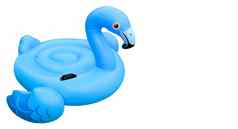 游泳池玩具形状蓝色的火烈鸟孤立的白色火烈鸟充气减少白色