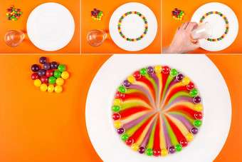 彩虹漩涡使水果口味的色彩斑斓的糖果一步一步照片指令