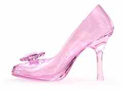 粉红色的水晶玻璃女鞋花