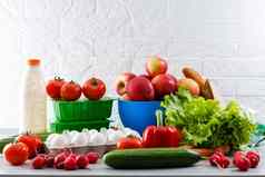 新鲜的水果蔬菜有机健康的生活方式安排蔬菜有机吃健康的节食