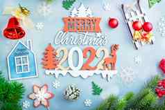 快乐圣诞节快乐假期问候卡框架横幅一年诺埃尔