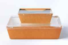 纸板棕色（的）食物盒子包孤立的白色背景